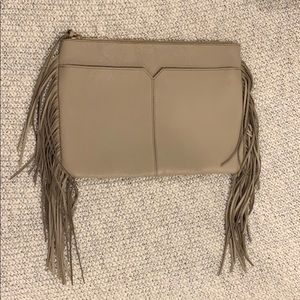 J Crew Leather Tassel Clutch